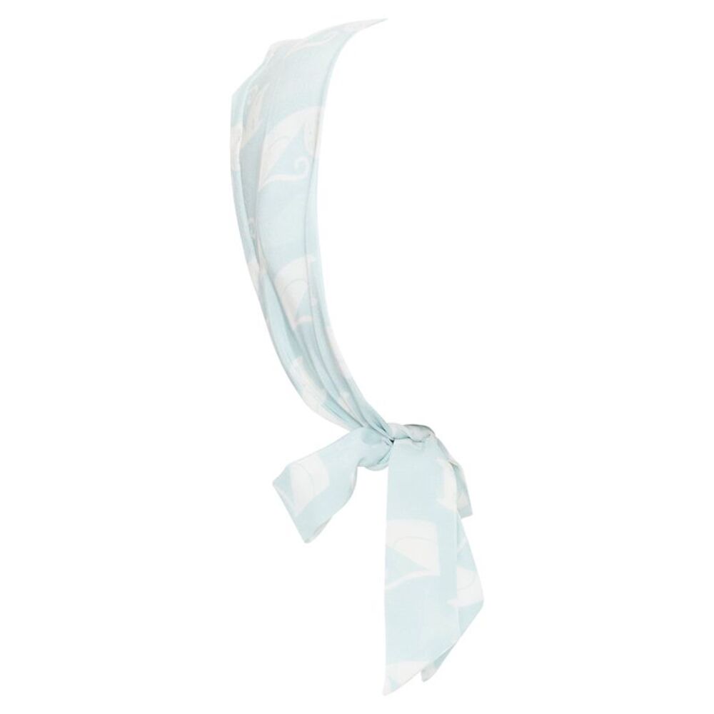 Miu Miu cartoon cat silk crepe print skinny scarf